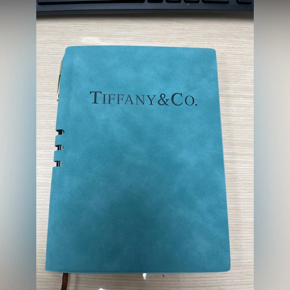 TIFFANY & CO. Suede Leather Notebook & Pen